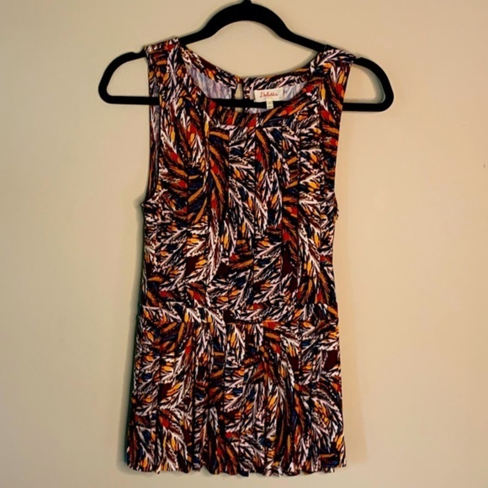 Anthropologie Deletta Sleeveless Pleated Top Size S